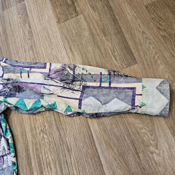 Vtg Wrangler Button Up Shirt Mens 16.5 34 Native American Tribal Western Cowboy - Picture 3 of 9